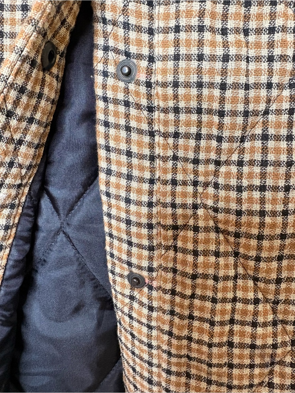Zara Brown Plaid Quilted farm girl with Corduroy Collar - Picture 7 of 16